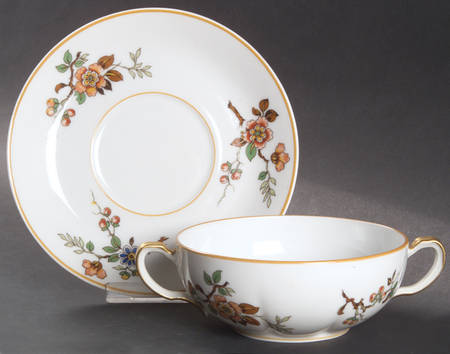 Normandy Flat Cream Soup Bowl & Saucer Set