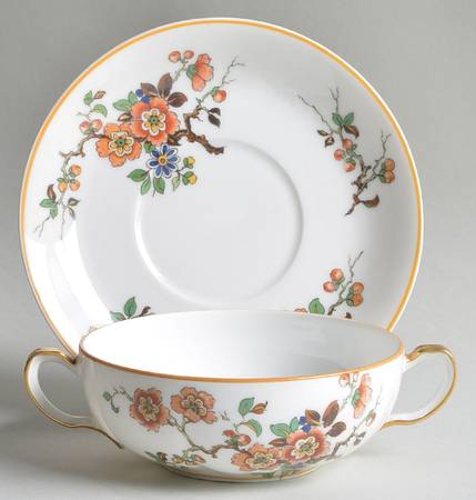 Normandy Flat Cream Soup Bowl & Saucer Set