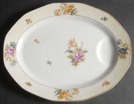 Nosegay (12 Sided) 15" Oval Serving Platter