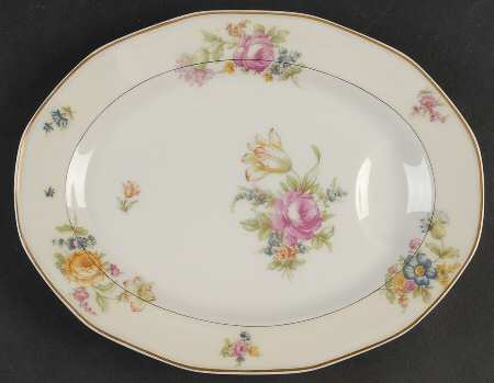 Nosegay (12 Sided) 11" Oval Serving Platter