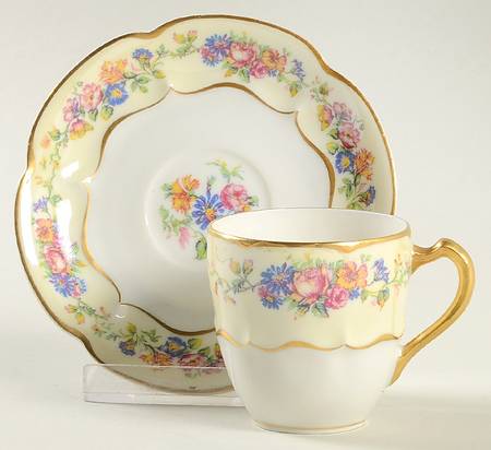 Nosegay  Flat Demitasse Cup & Saucer Set