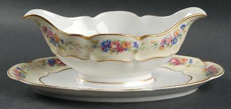 Nosegay  Gravy Boat with Attached Underplate