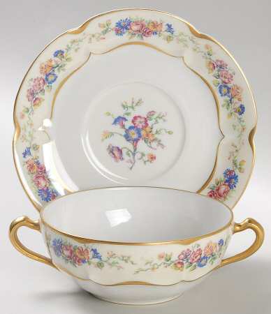 Nosegay  Flat Cream Soup Bowl & Saucer Set