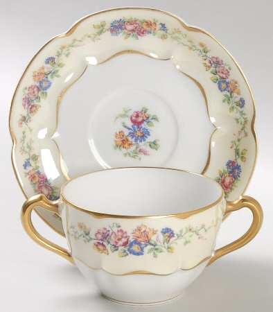 Nosegay  Flat Bouillon Cup & Saucer