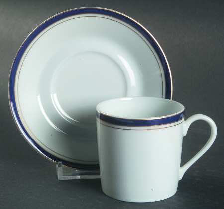 Nuit Bleue Gold Flat Demitasse Cup & Saucer Set