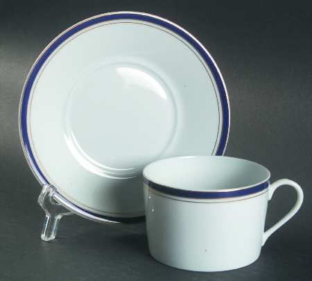 Nuit Bleue Gold Flat Cup & Saucer Set