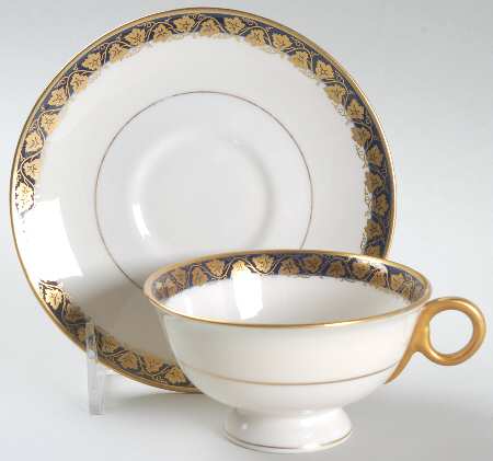 Oakmont Cobalt Blue Footed Cup & Saucer Set