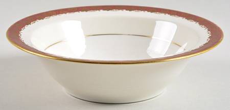 Oakmont Maroon Rim Cereal Bowl