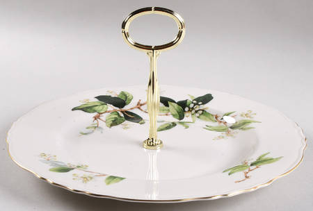 Orange Blossom Round Serving Plate with Handle (DP)