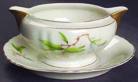 Orange Blossom Gravy Boat with Attached Underplate