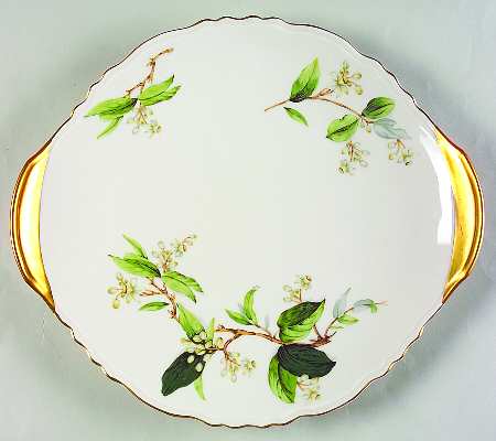 Orange Blossom Handled Cake Plate