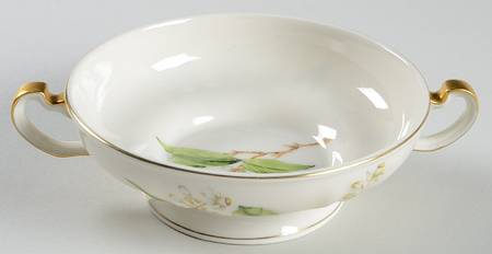 Orange Blossom Footed Cream Soup Bowl
