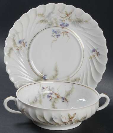 Orsay Flat Cream Soup Bowl & Saucer Set by Haviland