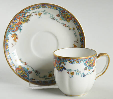 Paisley  Flat Demitasse Cup & Saucer Set