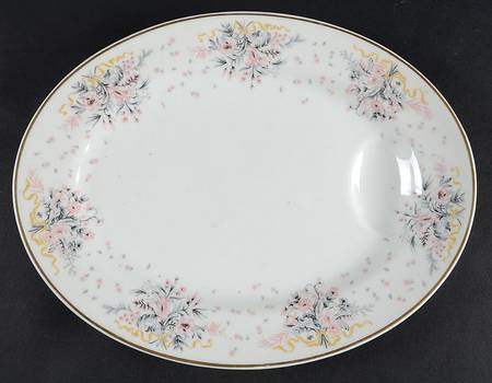 Paisley (Pink & Grey) 11" Oval Serving Platter
