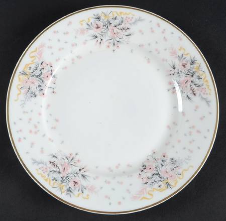 Paisley (Pink & Grey) Luncheon Plate