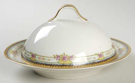 Paris Gold Round Covered Butter with Strainer