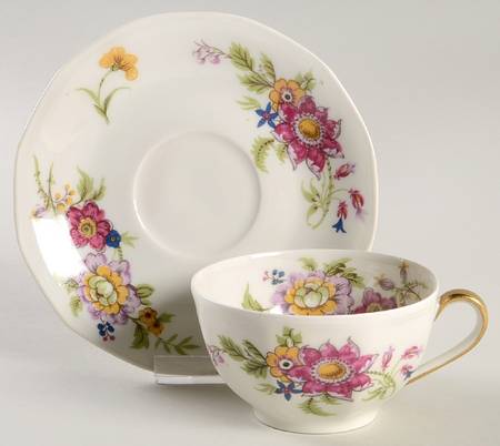 Persian Garden Flat Cup & Saucer Set
