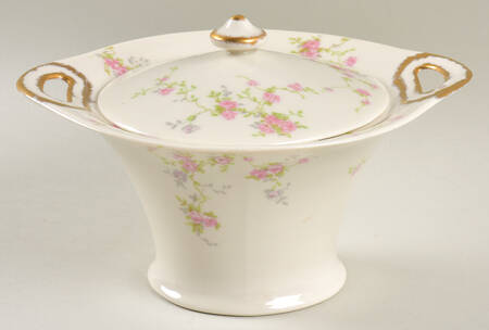 Pink Spray Sugar Bowl & Lid