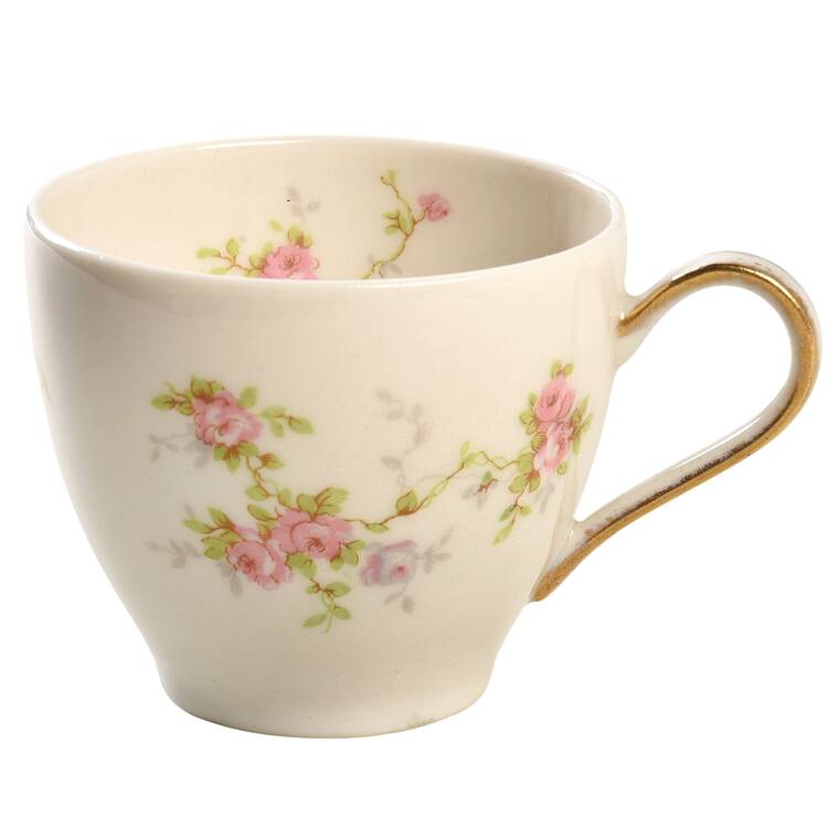 Pink Spray Footed Demitasse Cup