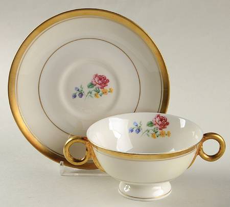 Plymouth Footed Bouillon Cup & Saucer