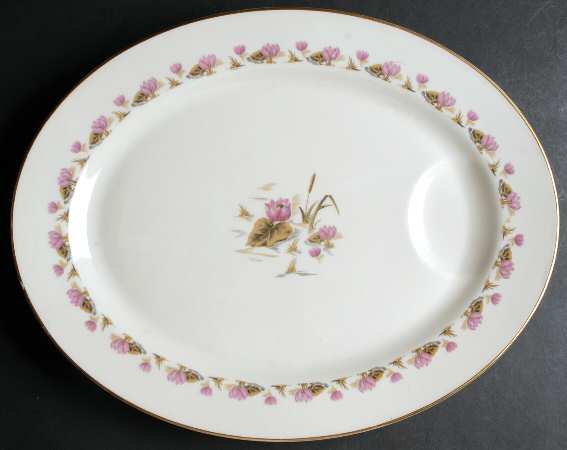 Pond Lily 15" Oval Serving Platter