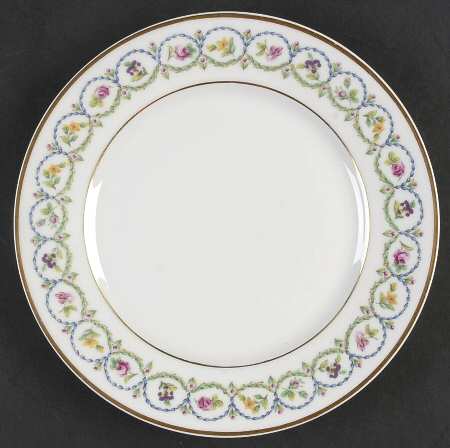 Pompadour Blue and Green (Gold Trim) Luncheon Plate