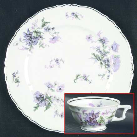 Pompadour Lavender Pink (Platinum Trim) by Haviland