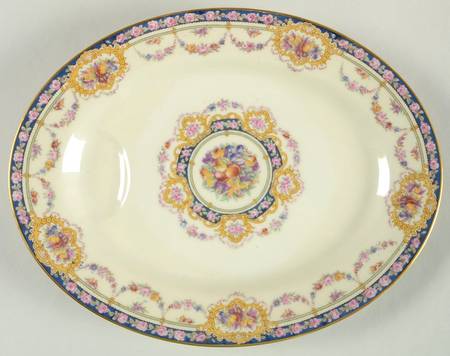 Pompadour (Yellow Scrolls) 11" Oval Serving Platter