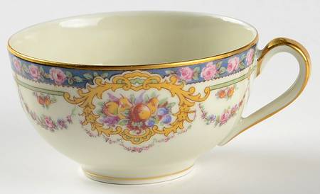 Pompadour (Yellow Scrolls) Flat Cup