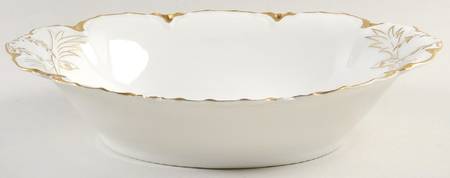 Ranson (Gold Trim) 10" Oval Vegetable Bowl by Haviland
