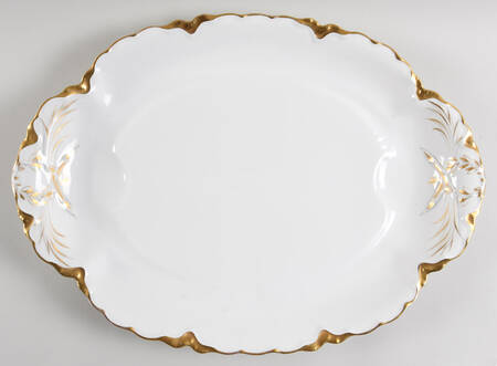 Ranson (Gold Trim) 18" Oval Serving Platter with Well