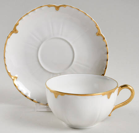 Ranson (Gold Trim) Flat Cup & Saucer Set