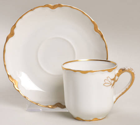 Ranson (Gold Trim) Flat Demitasse Cup & Saucer Set