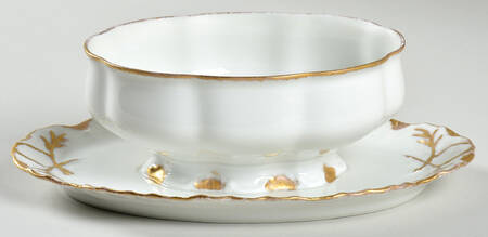 Ranson (Gold Trim) Gravy Boat w/Attached Underplate No Lid