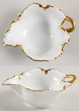 Ranson (Gold Trim) 6" Leaf Dish