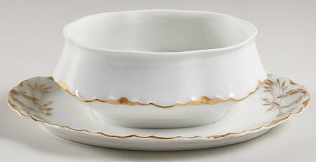 Ranson (Gold Trim) Gravy Boat w/Attached Underplate No Lid
