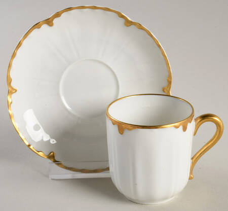 Ranson (Gold Trim) Flat Demitasse Cup & Saucer Set