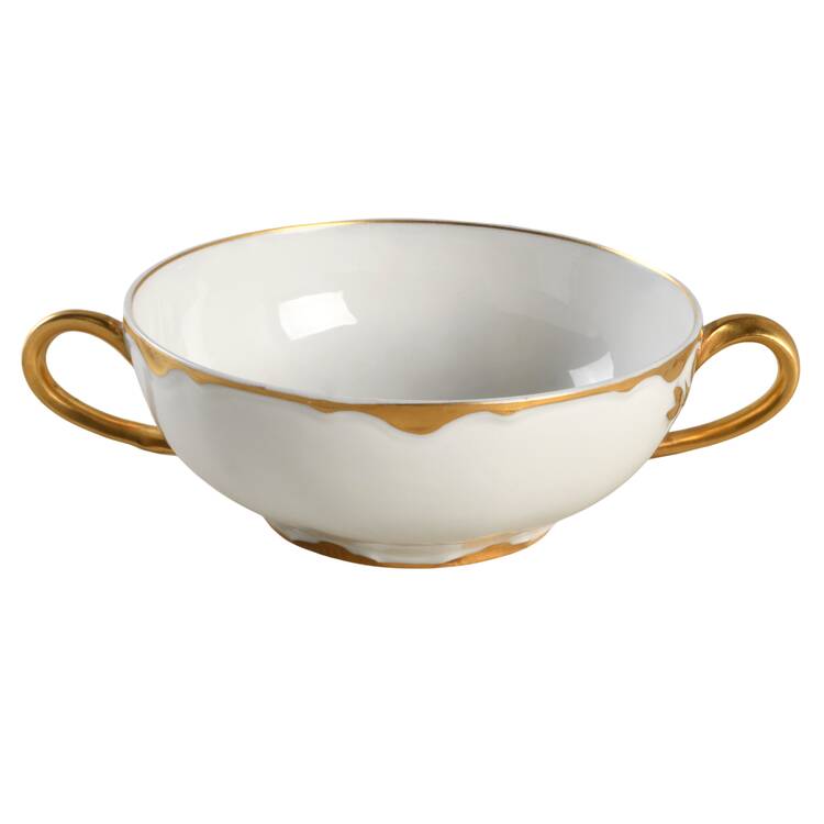 Ranson (Gold Trim) Flat Cream Soup Bowl