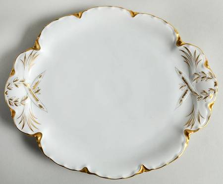 Ranson (Gold Trim) 10" Oval Serving Platter