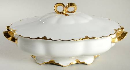 Ranson (Gold Trim) Oval Covered Vegetable by Haviland