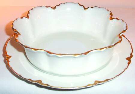 Ranson (Gold Trim) Macaroni Dish & Tray