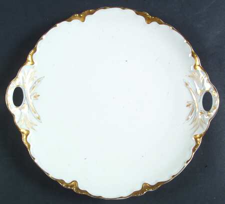 Ranson (Gold Trim) Handled Cake Plate