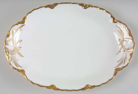 Ranson (Gold Trim) 9" Oval Serving Platter
