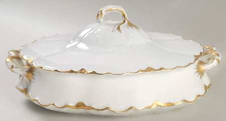 Ranson (Gold Trim) Oval Covered Vegetable