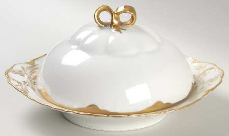 Ranson (Gold Trim) Round Covered Butter