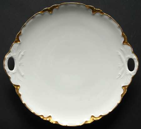 Ranson (Gold Trim) Handled Cake Plate