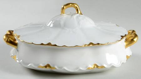 Ranson (Gold Trim) Oval Covered Vegetable