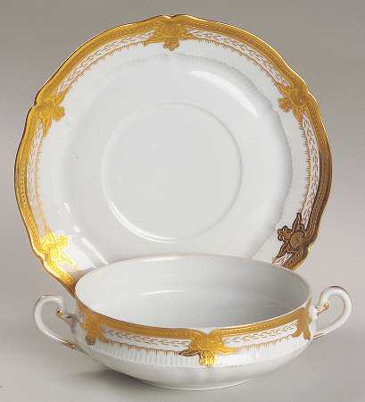 Regis Gold Flat Cream Soup Bowl & Saucer Set
