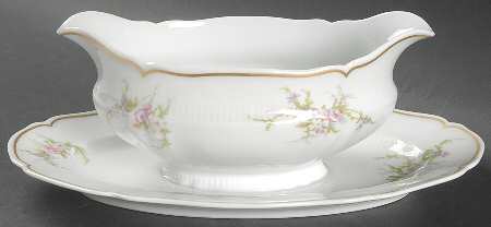Remembrance Gravy Boat with Attached Underplate by Haviland